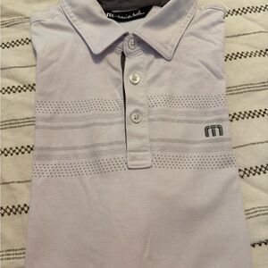 Travis Mathew’s Men's Polo Shirt in White w/ Gray